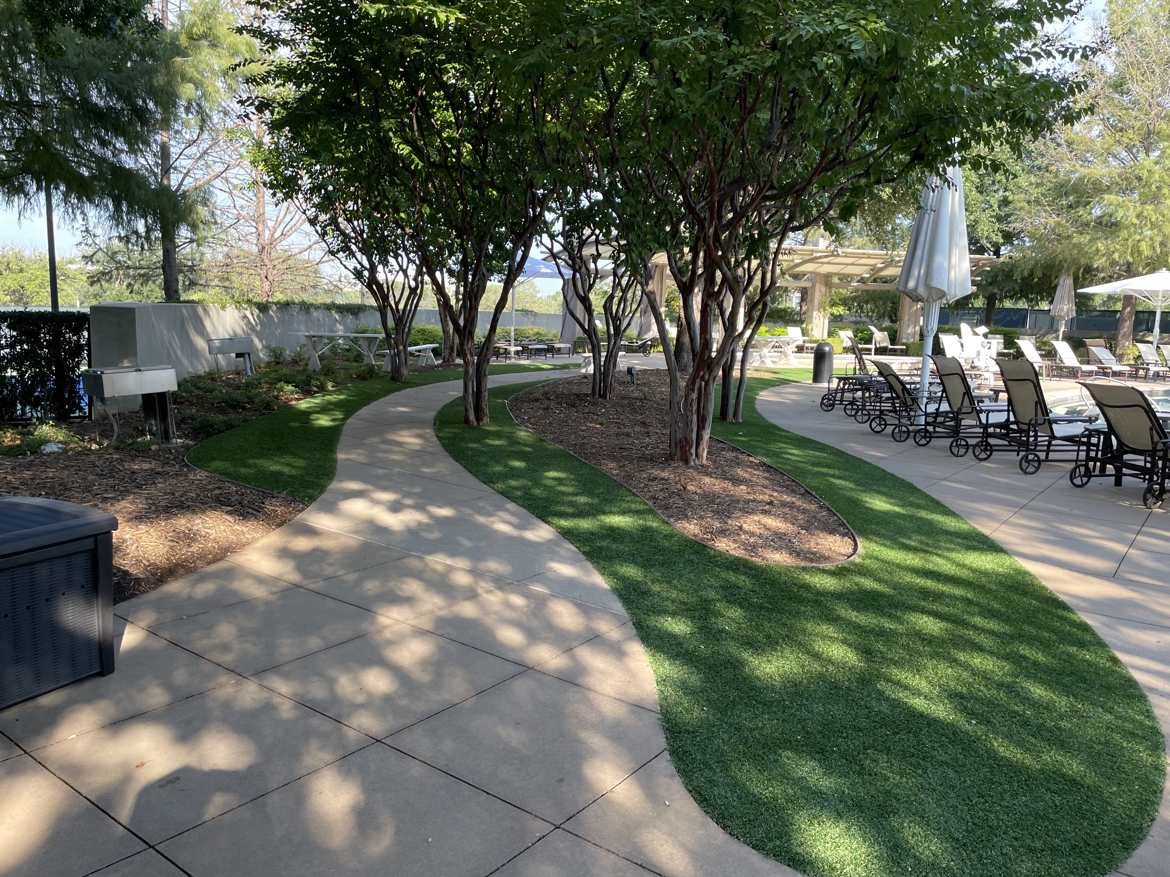 Residential poolside patio - Green Forever Turf Texas