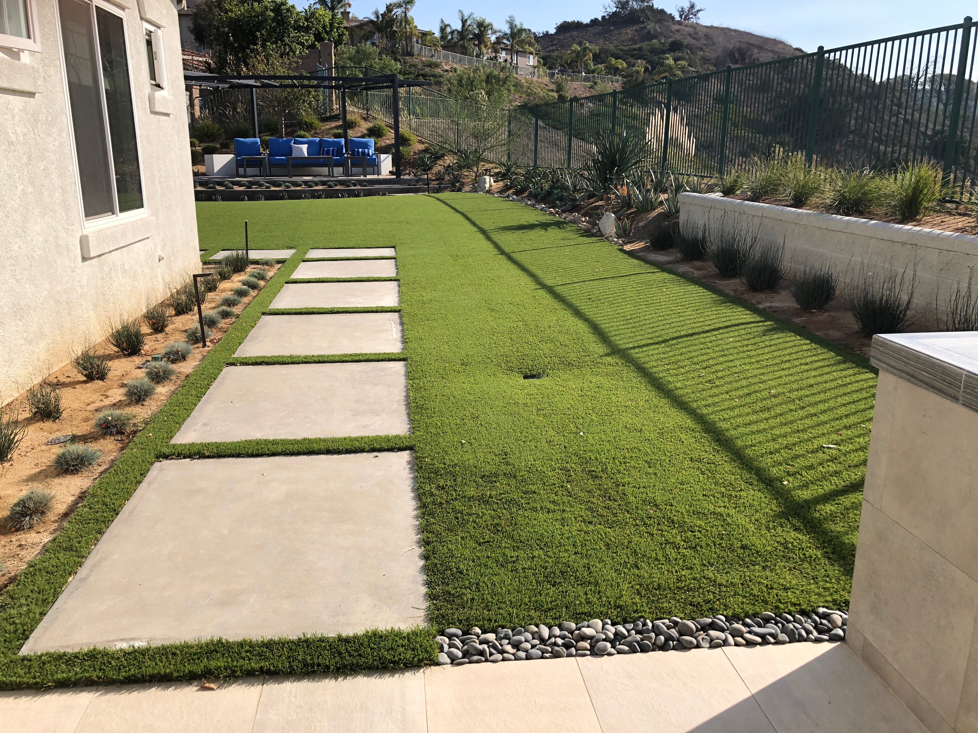 Pavers and stone concrete slab steppers - Green Forever Turf Texas
