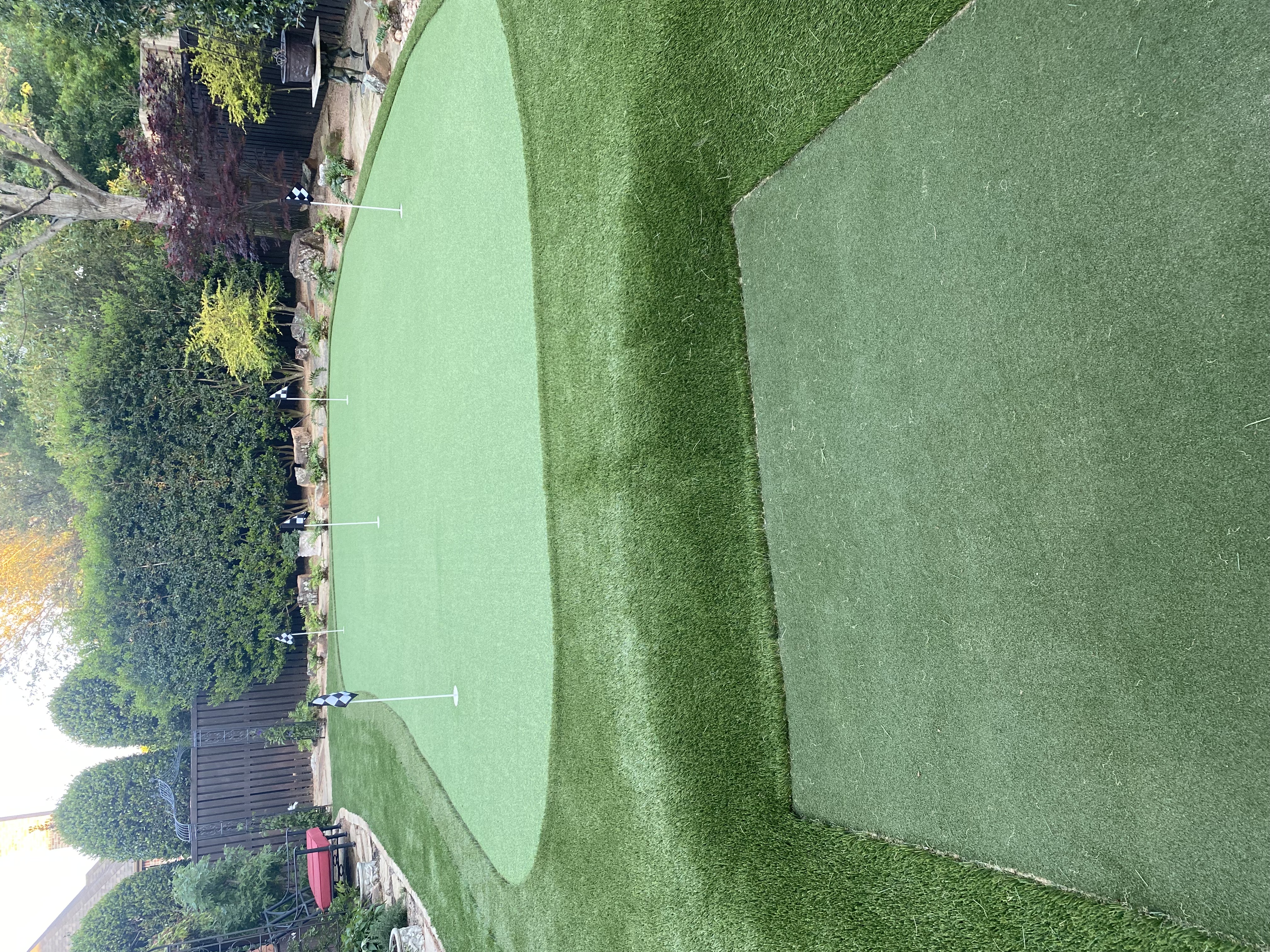 Putting green backyard multi-hole installation - Green Forever Turf Texas