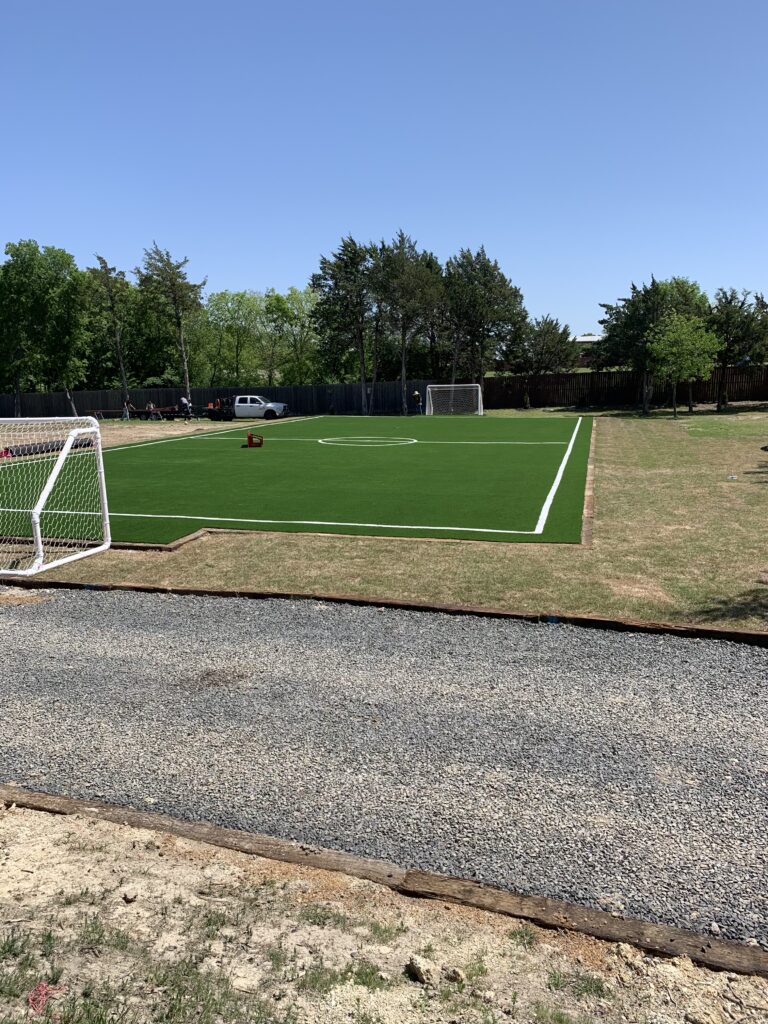Soccer field artificial turf installation - Green Forever Turf Texas